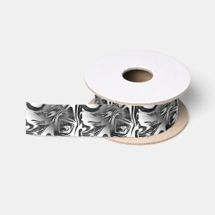 Silber Tinte Abstrakt Satinband