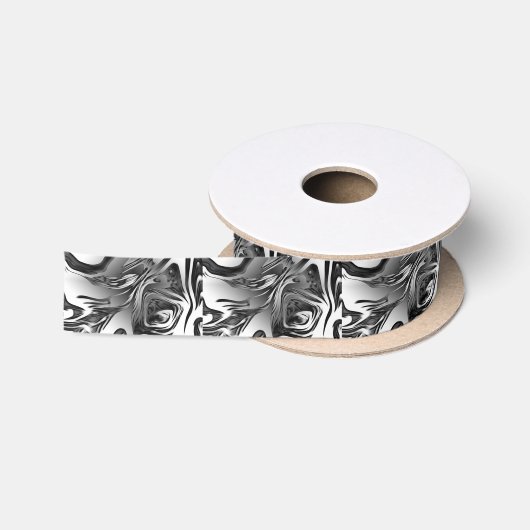 Silber Tinte Abstrakt Satinband (Spule)