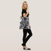 Silber Tinte Abstrakt Tasche (Am Model)