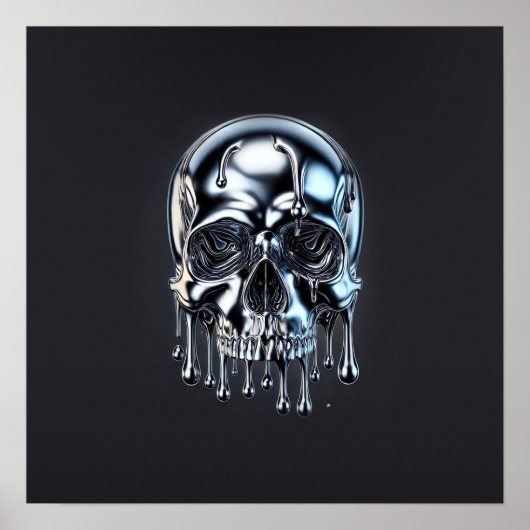 Silber-Tropfen-Halloween-Party für flüssiger Chrom Poster (Vorne)