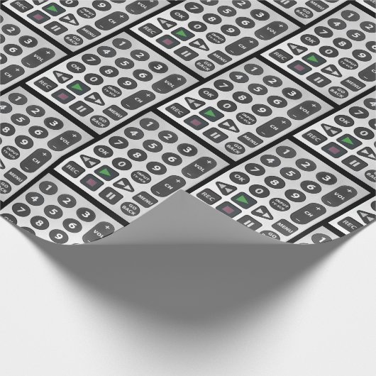 Silber-TV-Fernbediener Geschenkpapier (Ecke)