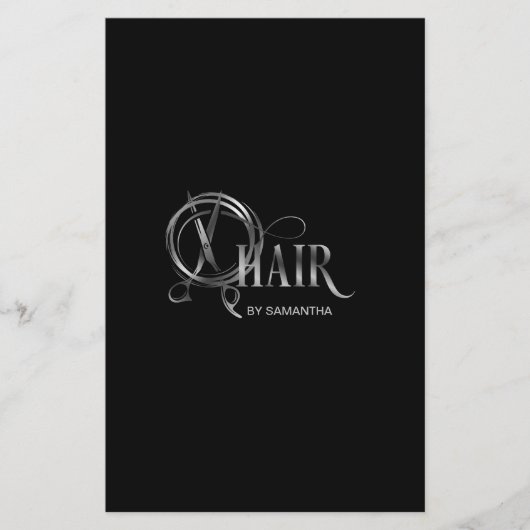 Silber-Typografie-Haarschere, aber Flyer (Vorne)