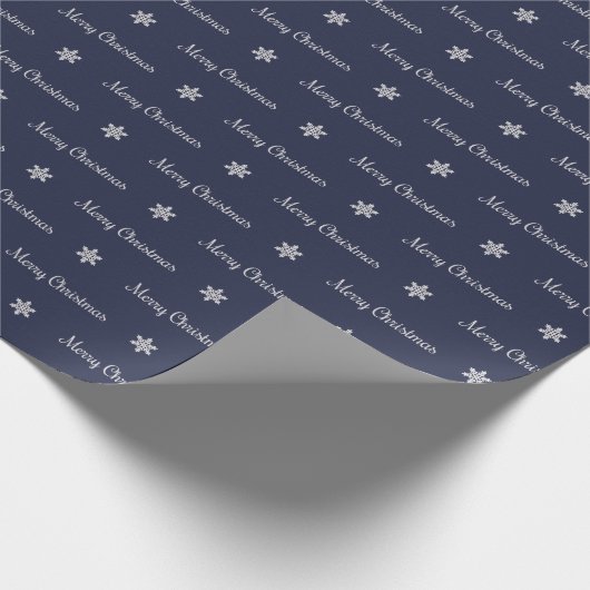 Silber u. blaues frohe Weihnacht-Packpapier Geschenkpapier (Ecke)