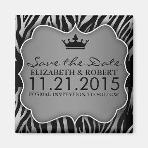 Silber-u. SchwarzesUntamed Zebra-Druck Save the Magnet