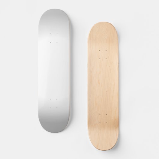 Silber u. weißer Radialstrahl verblassen Skateboard (Vorderseite)