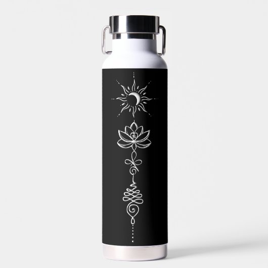 Silber Unalome Gruppe Trinkflasche (Vorne)