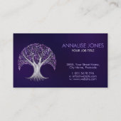 Silber und Amethyst Baum des Lebens - Yggdrasil Visitenkarte (Rückseite)