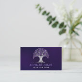 Silber und Amethyst Baum des Lebens - Yggdrasil Visitenkarte (Stehend Vorderseite)