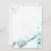 Silber und Aquamariner Marmor Elegantes Hochzeitse Einladung (Rückseite)