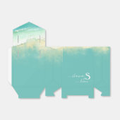 Silber und Aquamarines Monogram Aqua Blue Ocean Geschenkschachtel (Ungefaltet)