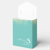 Silber und Aquamarines Monogram Aqua Blue Ocean Geschenkschachtel (Geöffnet)