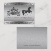 Silber- und Black Horse & Carriage Wedding Design Visitenkarte (Vorne/Hinten)