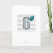 Silber und Blau 6. Geburtstag Karte (Rückseite)