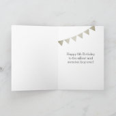 Silber und Blau 6. Geburtstag Karte (Innenseite)