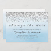 Silber und Blau ändern das Datum Einladung (Vorne/Hinten)