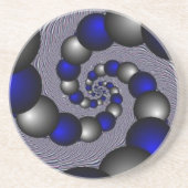 Silber und Blau Perlen bis unendlich Getränkeuntersetzer (Vorne)