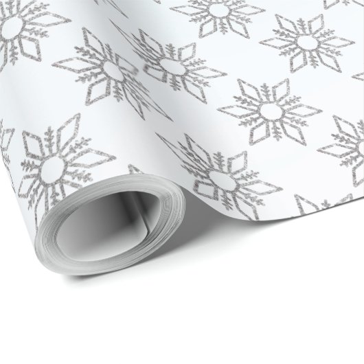 Silber und Blau Weihnachten Geschenkpapier (Rolleneckpunkt)