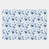 Silber und Blau Weihnachten Geschenkpapier Set (Vorderseite 3)