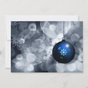 Silber und Blau Weihnachtskarte Feiertagskarte