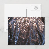 Silber und blaue Glitzern Postkarte (Vorne/Hinten)