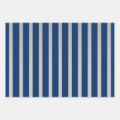 Silber- und Blauer Diagonalstreifen-Muster Geschenkpapier Set (Vorderseite 2)