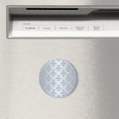 Silber und Blauer Extravaganter Damast Magnet (In Situ (Geschirrspüler))