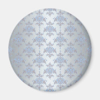 Silber und Blauer Extravaganter Damast