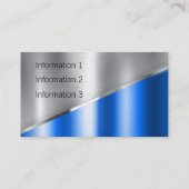Silber und Blue Luxury Metallic Visitenkarte (Rückseite)