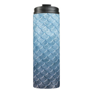 Silber- und Blue-Mermaid-Skala Thermosbecher
