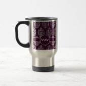Silber und Bordeaux-Damast-Monogramm Reisebecher (Links)