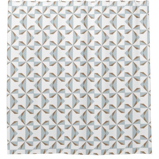 Silber und Braun Pinwheel Duschvorhang (Vorderseite)