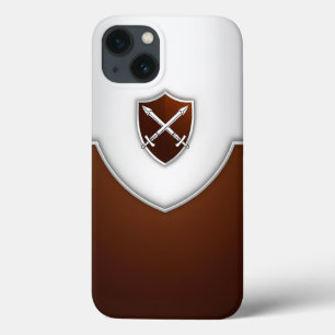 Silber und Brauner Schild mit durchkreuzten Schwer Case-Mate iPhone Hülle