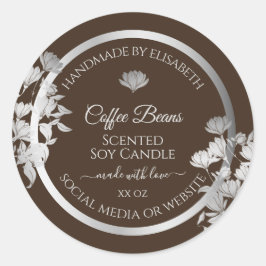 Silber- und Braunverpackungsmarken Beruflich Runder Aufkleber