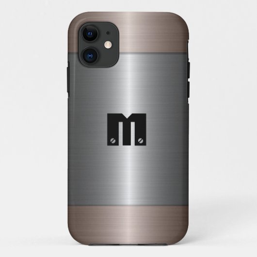 Silber und Bronze-Edelstahlmetall Case-Mate iPhone Hülle (Rückseite)