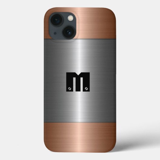 Silber und Bronze-Edelstahlmetall Case-Mate iPhone Hülle (Rückseite)