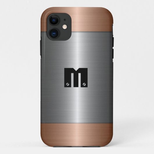 Silber und Bronze-Edelstahlmetall Case-Mate iPhone Hülle (Rückseite)