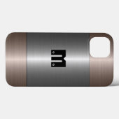 Silber und Bronze-Edelstahlmetall Case-Mate iPhone Hülle (Rückseite (Horizontal))