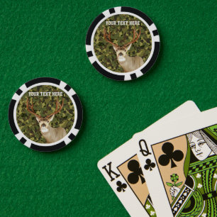 Silber- und Camouflage-Hirsch-Monogram-Stag kunden Pokerchips
