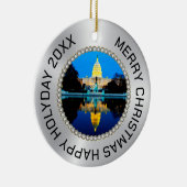 Silber und Diamanten Foto Rahmen US-Hauptstadt Keramik Ornament (Rechts)