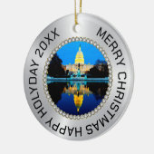 Silber und Diamanten Foto Rahmen US-Hauptstadt Keramik Ornament (Links)