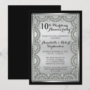 Silber- und Diamantene Hochzeit zum 10. Jubiläum Einladung