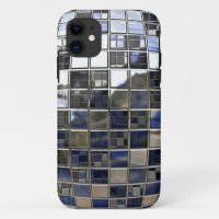 Silber und einige blaue Disco-Ball-Spiegel
