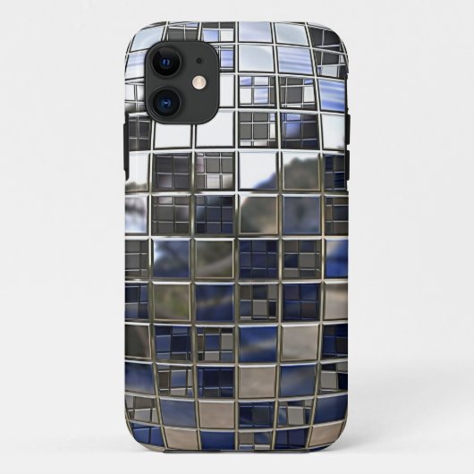 Silber und einige blaue Disco-Ball-Spiegel Case-Mate iPhone Hülle (Rückseite)