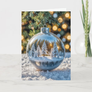 Silber und Glas Weihnachtsschmuck Karte
