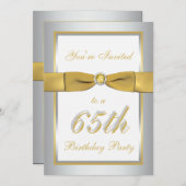 Silber und Gold 65. Geburtstag Einladung (Vorne/Hinten)