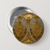 Silber- und Gold-Art-Deco-Muster Button (Vorne & Hinten)