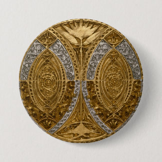 Silber- und Gold-Art-Deco-Muster Button