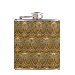 Silber- und Gold-Art-Deco-Muster Flachmann
