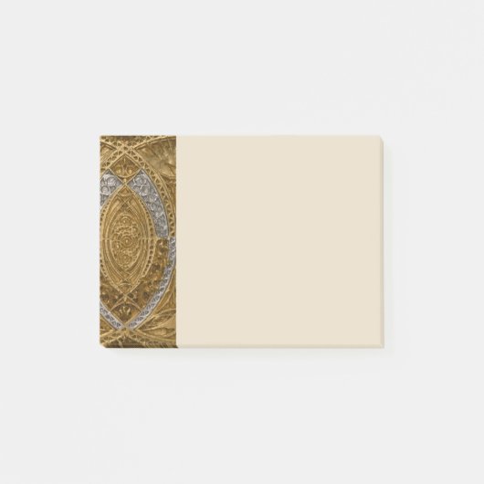 Silber- und Gold-Art-Deco-Muster Post-it Klebezettel (Vorderseite)