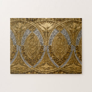 Silber- und Gold-Art-Deco-Muster Puzzle
